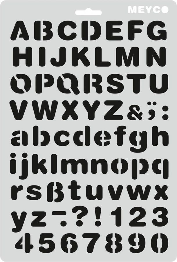 Meyco Sjabloon Alfabet 23 mm hoge letters