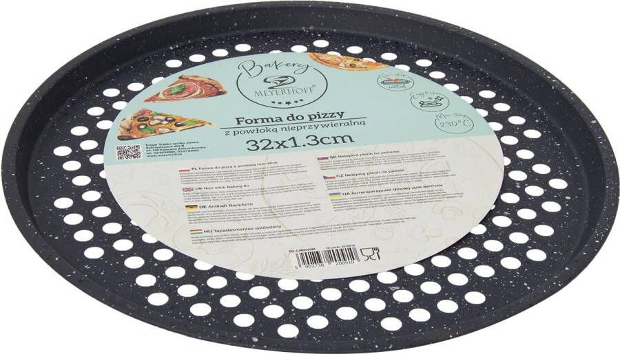 Meyerhoff Bakery pizzabakplaat pizza bakvorm Ø 32 x 1 3 cm zwart marmer Pizzaplaat Pizzavorm