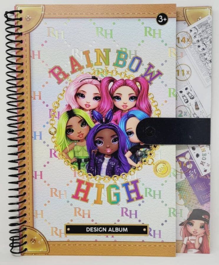 Mgae RAINBOW HIGH DESIGN ALBUM KLEURBOEK MET STICKERS EN SJABLONEN