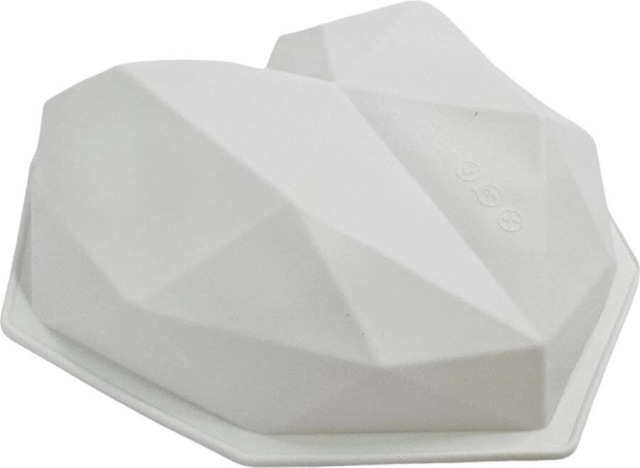 MGM-trading 1 st geometrische hartvormige mousse cakevorm (21 29 cm x 19 99 cm) 3D-siliconenvorm liefdeschocoladevorm puddingvorm bakgereedschap keukengadgets keukenaccessoires