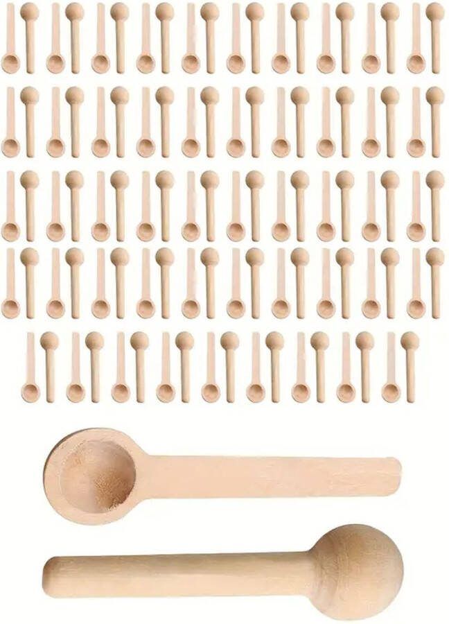 MGM-trading 10 Stuks Kleine Houten Lepeltjes Mini Houten Schepjes Kruiden Zoutlepels Voor Specerijen Jam Koffie Toevoeging Honing Thee Suiker Keukengerei Keukenbenodigdheden
