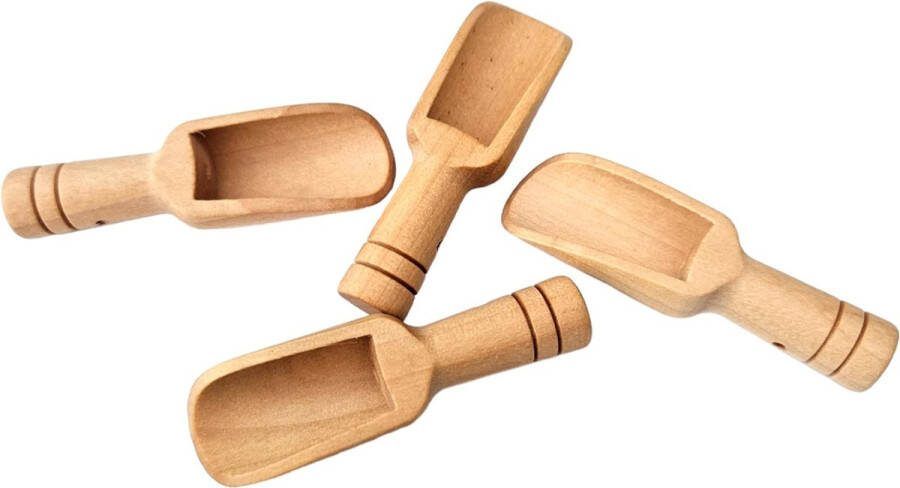 MGM-trading 4-delige Mini Houten Lepel Voor Café restaurant Mini Bamboe Lepels Kleine Badzoutlepel Theeschep Kleine Kruidenlepels Voor Suikerscrubs Specerijen Badzout Koken Keukengadgets Goedkoopste Artikelen 7 4 cm