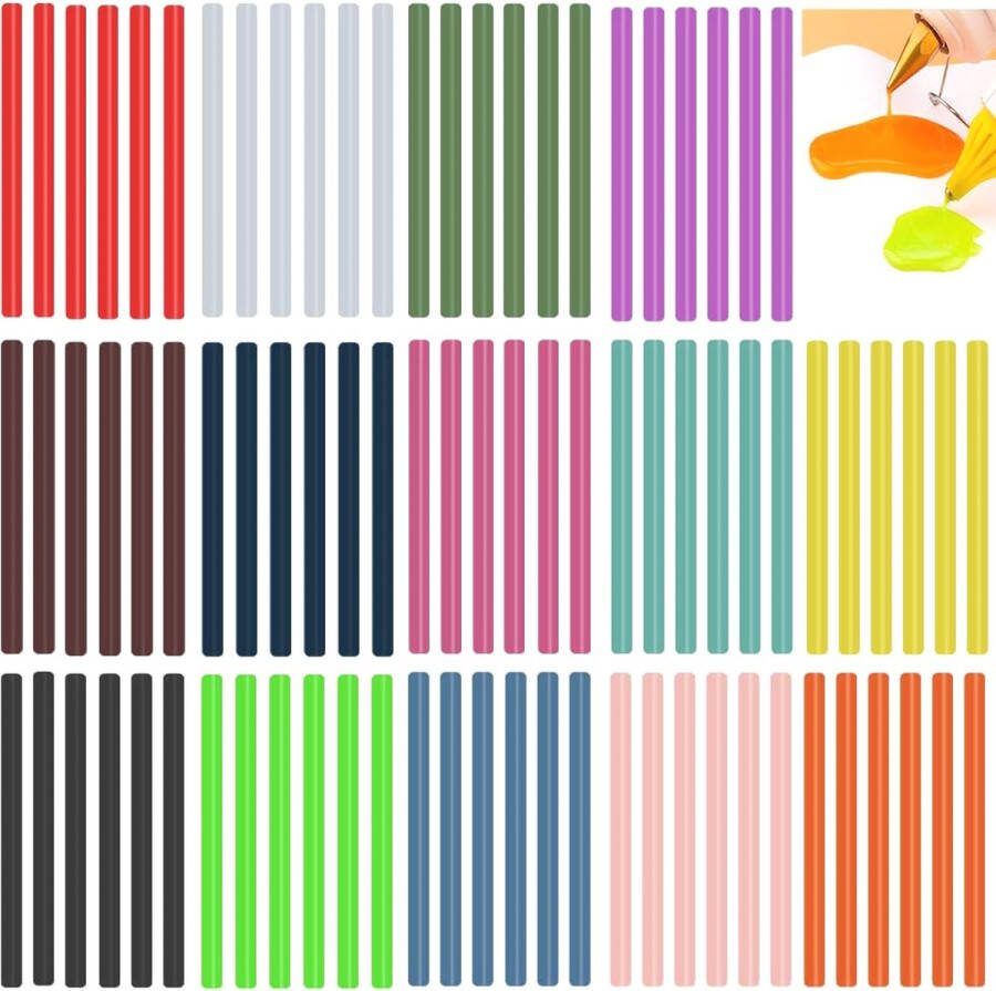 MGM Trading Kleur Lijm Sticks voor Kinderen Gekleurde Hot Melt Lijm Sticks Lijm Sticks voor Mini Lijmpistool 84 Pack Gekleurde Mini Lijm Sticks 7mm