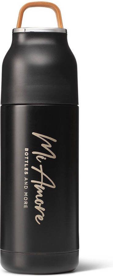 Mi Amore Love Thermosbeker Thermosfles Thermoskan Koffiebeker To Go Lekvrij 350 ML Zwart