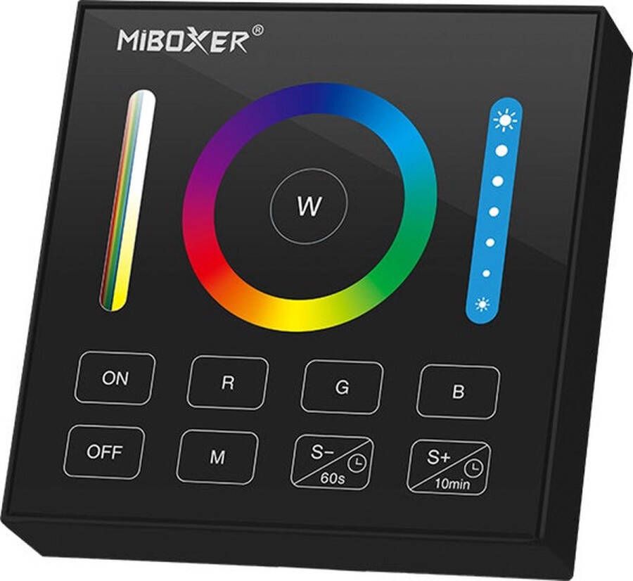 Mi-Light Mi-Boxer (B0) 1-Zone RGB+CCT Paneelafstandsbediening met magnetische houder (Batterijen niet inbegrepen) Zwart