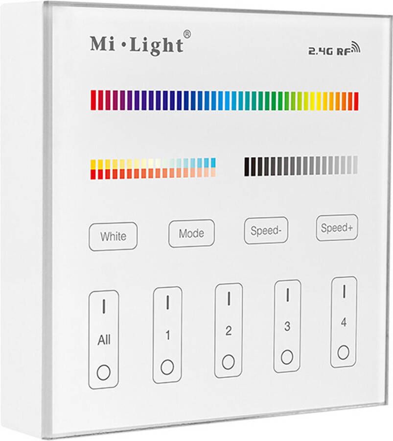 Mi-Light Mi-Boxer (B4) 4-Zone RGB+CCT Paneelafstandsbediening (Batterijen niet inbegrepen) Wit