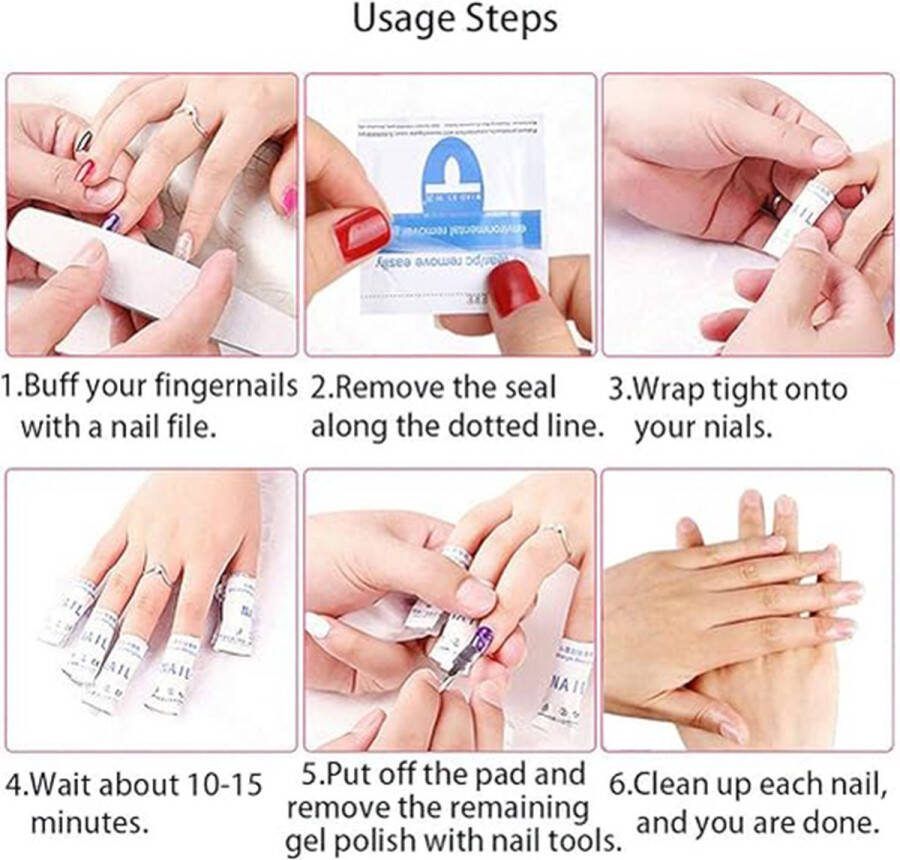 MIAO Nagellak Remover Wraps 200 Stuks UV Gel Nagellak Remover Nagelfolie Losweken Gel Polish Remover Pads Acryl Nagellak Remover Doekjes