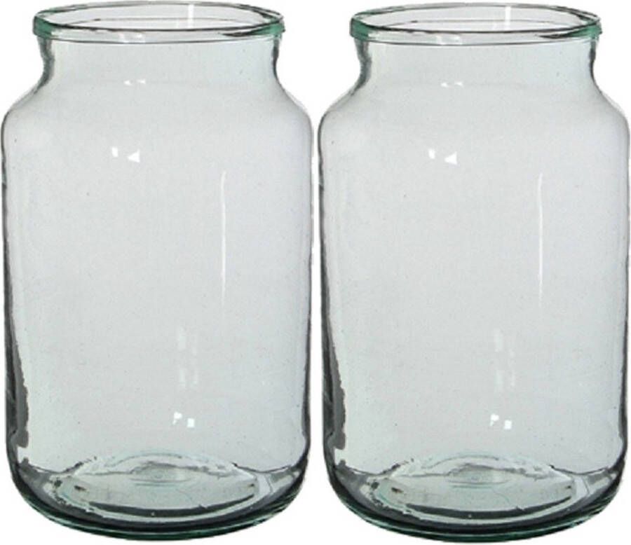Merkloos Sans marque 2x Cilinder vaas bloemenvaas transparant glas 30 x 18 cm bloemenvazen woondecoratie woonaccessoires