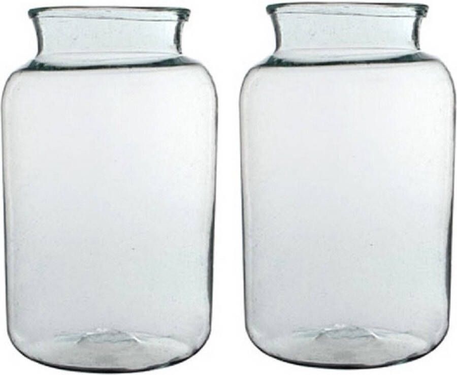Merkloos Sans marque 2x Cilinder vaas bloemenvaas transparant glas 40 x 23 cm bloemenvazen woondecoratie woonaccessoires
