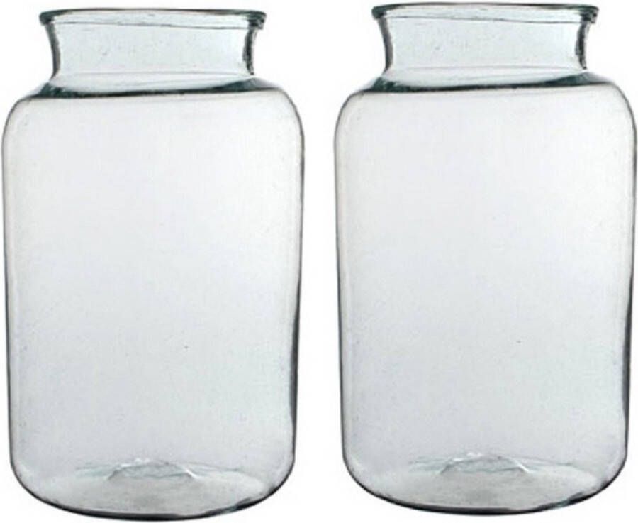 Merkloos Sans marque 2x Cilinder vaas bloemenvaas transparant glas 44 x 25 cm bloemenvazen woondecoratie woonaccessoires