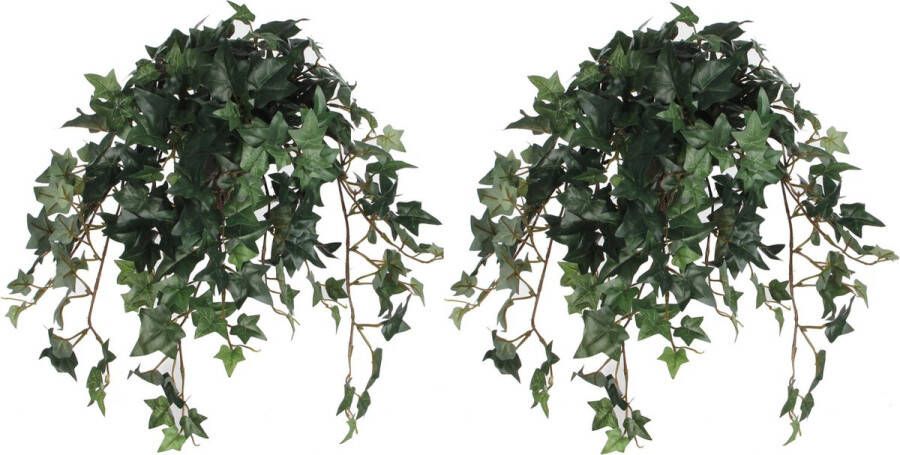 Mica Decorations 2x stuks hedera klimop kunstplanten groen in pot L45 x B25 x H25 cm Kunstplanten nepplanten