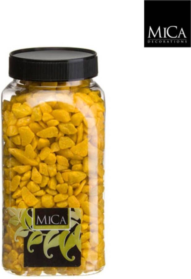 Mica Decorations 3 stuks Marbles geel fles 1 kilogram
