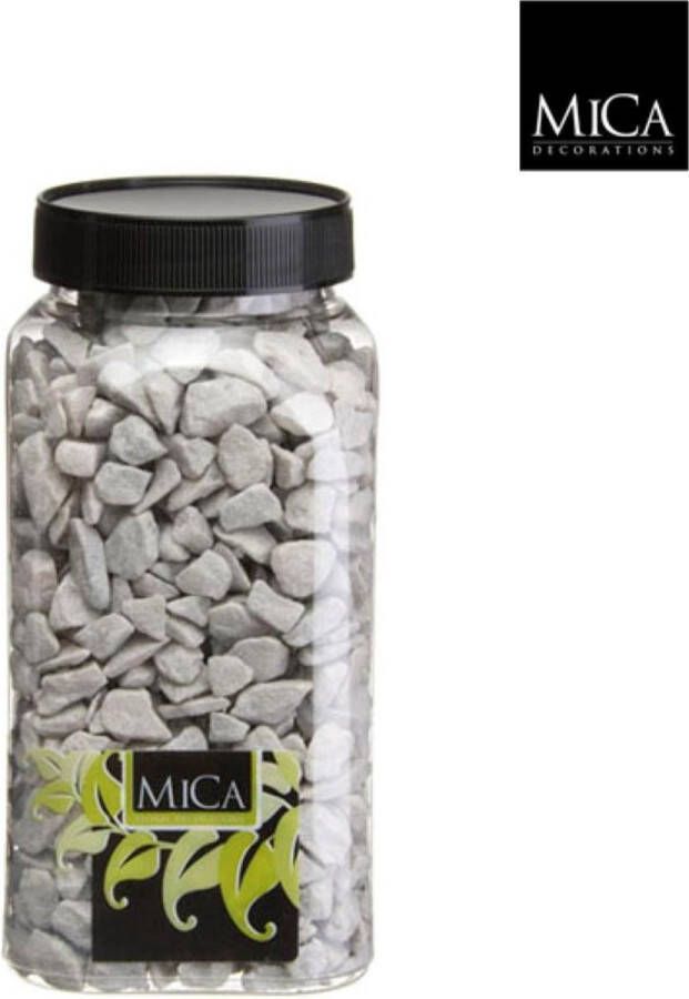 Mica Decorations 3 stuks Marbles lichtgrijs fles 1 kilogram