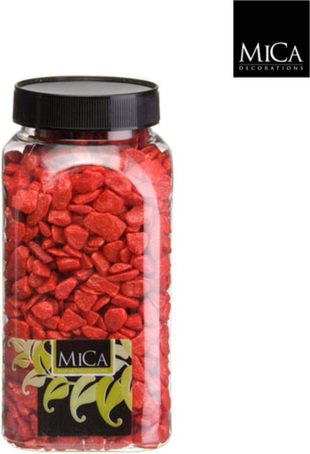 Mica Decorations 3 stuks Marbles rood fles 1 kilogram