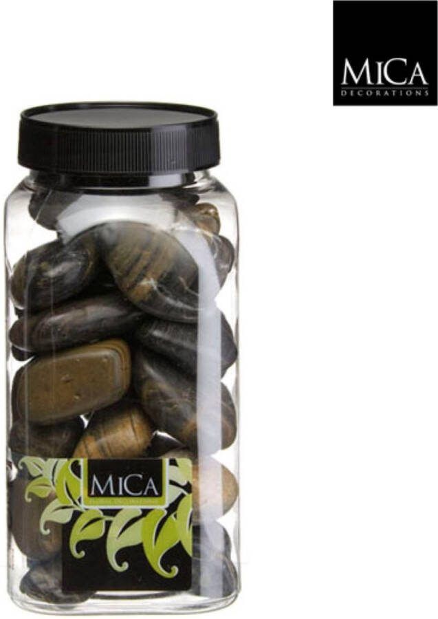 Mica Decorations 3 stuks Stenen bruin fles 1 kilogram
