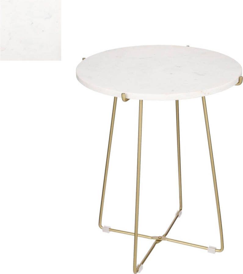Mica Decorations Alec Bijzettafel H50 x Ø43 cm Marmer Wit