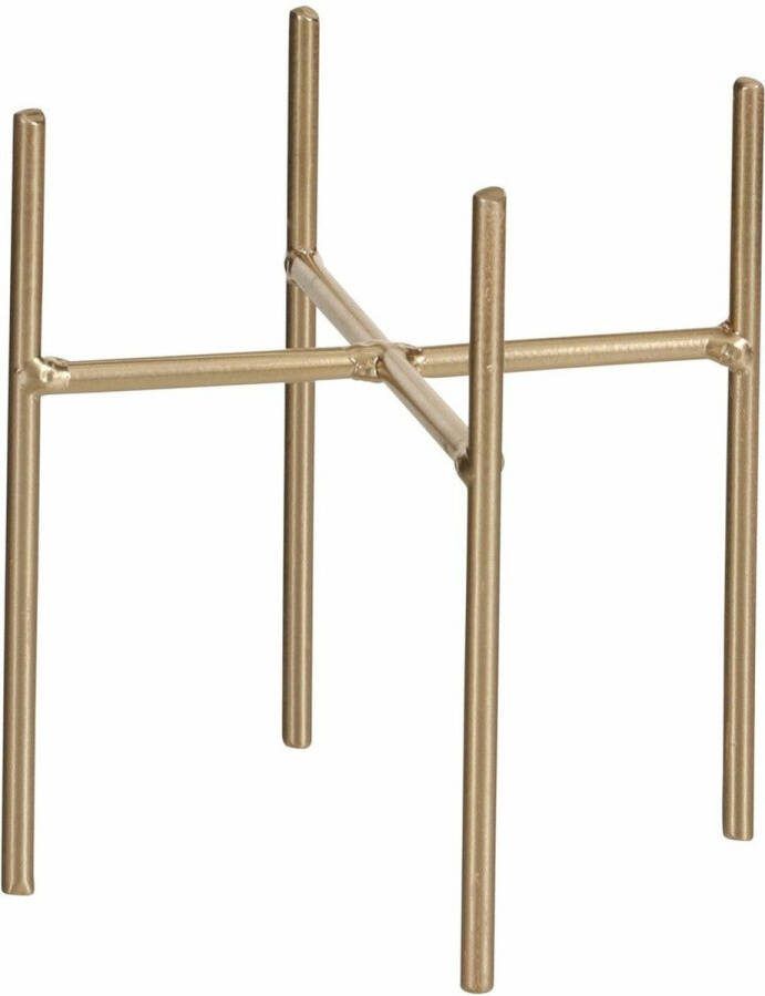 Mica Decorations Plantenstandaard Metaal Goudkleurig 14 X 12 Cm
