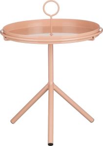 Mica Decorations Aston Bijzettafel met Afneembaar Dienblad H40 x Ø30 5 cm Metaal Perzik