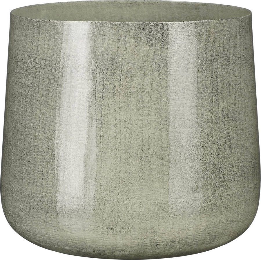Mica Decorations Benson Bloempot H24 x Ø26 cm Metaal Lichtgrijs