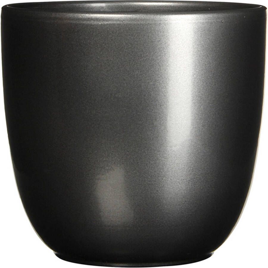 Mica Decorations Bloempot antraciet grijs keramiek voor kamerplant H16 x D17 cm plantenpotten