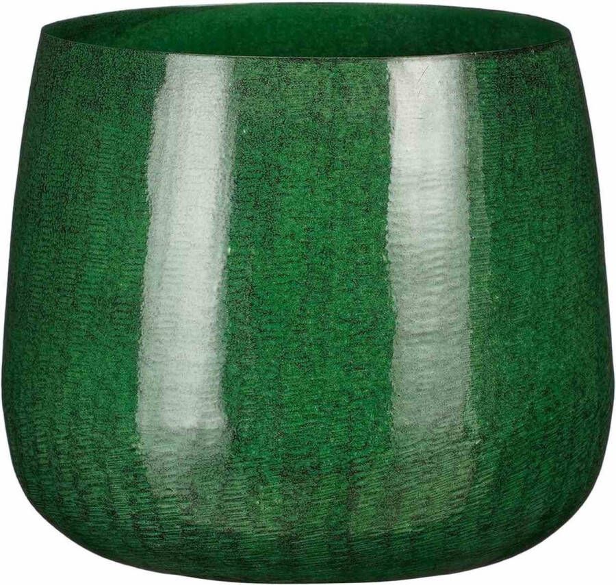 Mica Decorations Bloempot Benson Rond 23x23x20 cm Ijzer Donkergroen