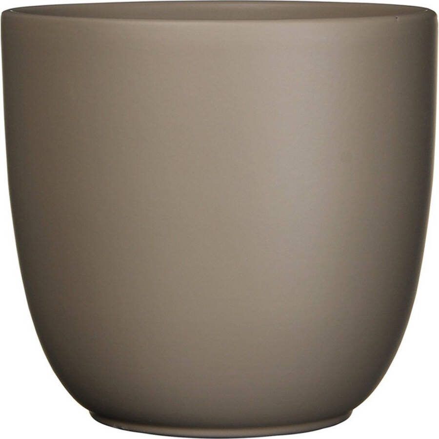 Mica Decorations Bloempot mat taupe bruin keramiek voor kamerplant H20 x D22.5 cm plantenpotten