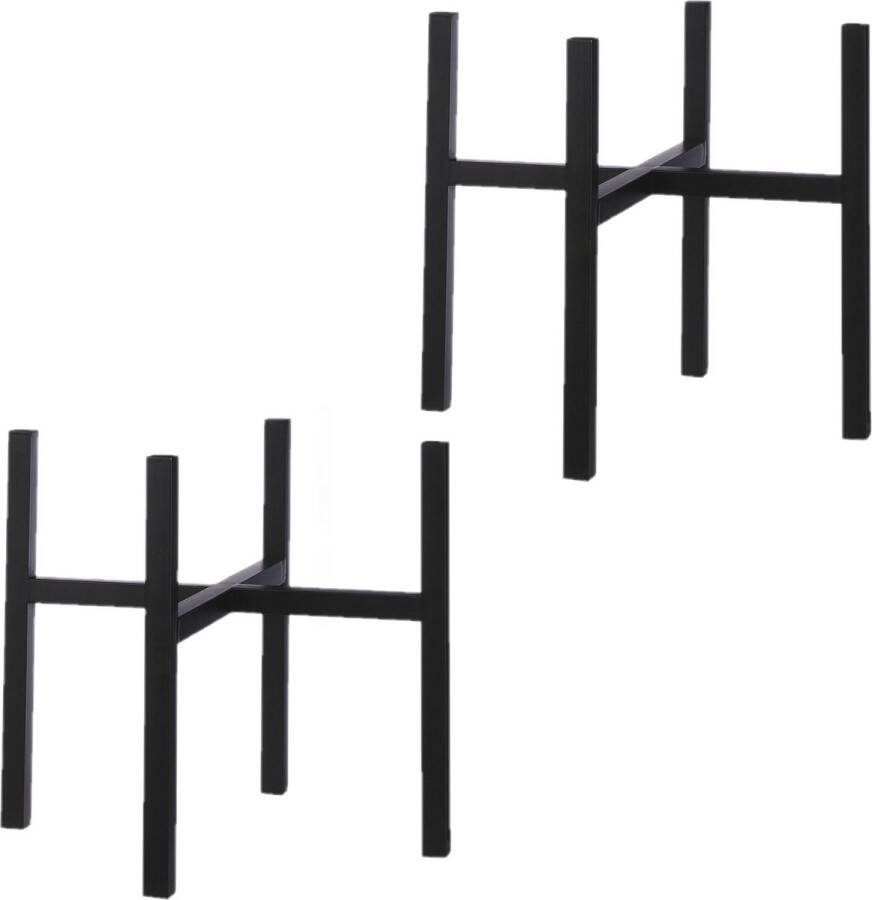 Mica Decorations Plantenpot|bloempot plantenstandaard|verhoger zwart metaal 45.5 x 40 c