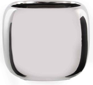 Mica Decorations Bloempot zilver keramiek voor kamerplant L21 x B21 x H17 cm plantenpotten