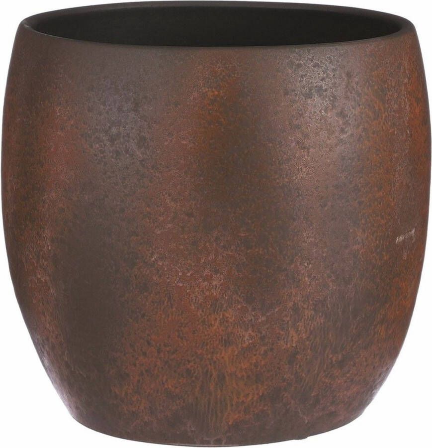 Mica Decorations Bloempot plantenpot roest terracotta bruin voor kamerplant H12 x D14 cm