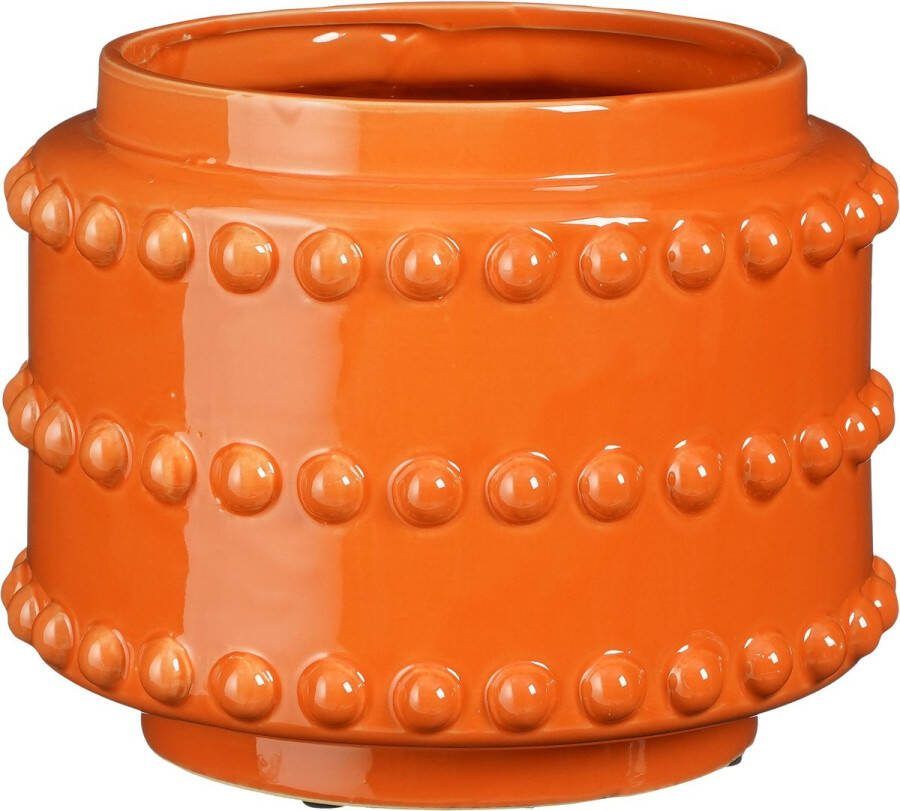 Mica Decorations Boaz Bloempot H19 x Ø22 cm Keramiek Oranje