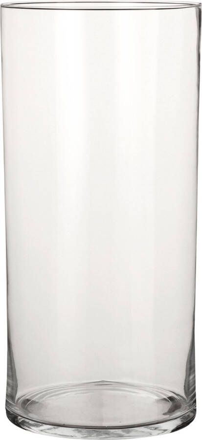 Mica Decorations 1x Ronde glazen cilinder vaas vazen transparant 40 cm lang Vazen