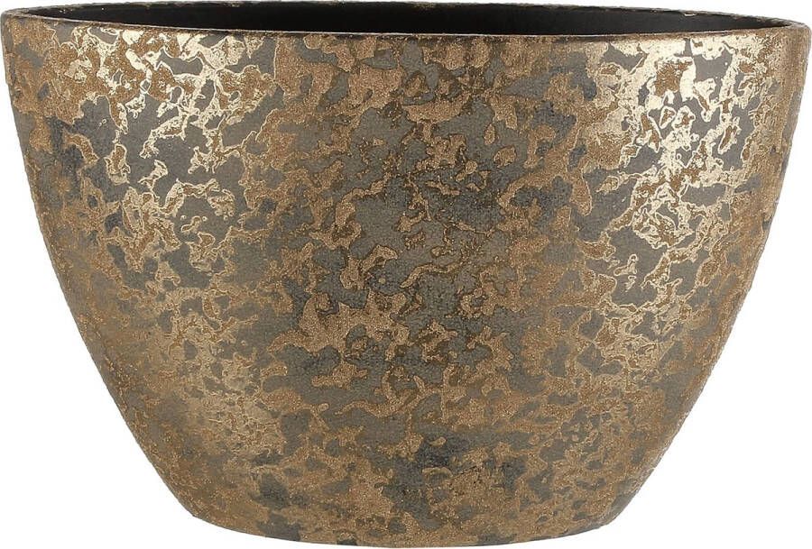 Mica Decorations Bloempot Ovale Schaal Keramiek Voor Kamerplanten Goud 26 X 41 X 20 Cm Plantenpotten