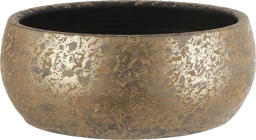 Mica Decorations Bloempot Schaal Keramiek Voor Kamerplanten Goud 15 X 37 Cm Plantenpotten