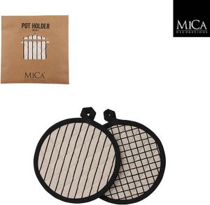 Mica Decorations Colet pannenlap zwart 2 stuks