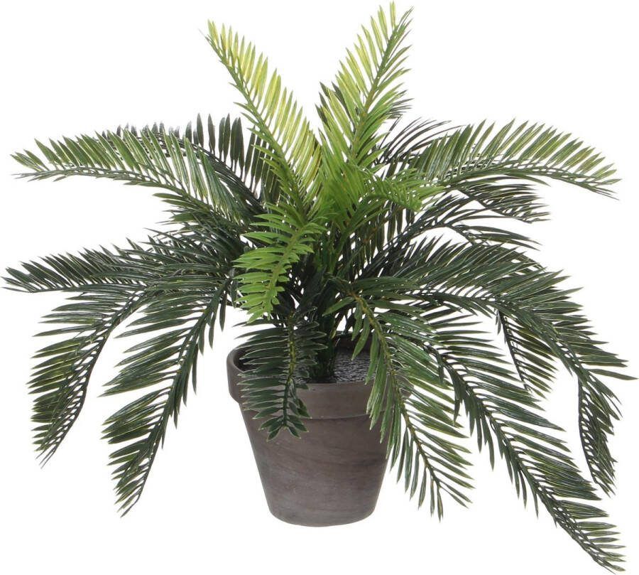 Mica Decorations Groene Cycaspalm kunstplant 37 cm met zwarte pot Kunstplanten