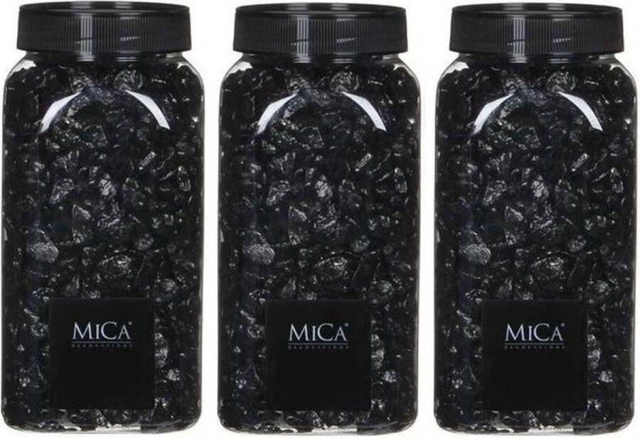 Mica Decorations Decoratie hobby stenen zwart 3 kg Home Deco Woonaccessoires Decoratie materialen