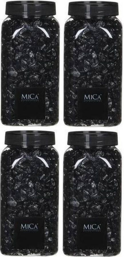 Mica Decorations Decoratie hobby stenen zwart 4 kg Home Deco Woonaccessoires Decoratie materialen