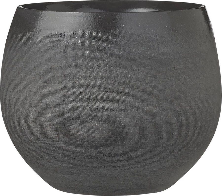 Mica Decorations Bloempot Zwart Keramiek Voor Kamerplant H15 X D18 Cm Plantenpotten