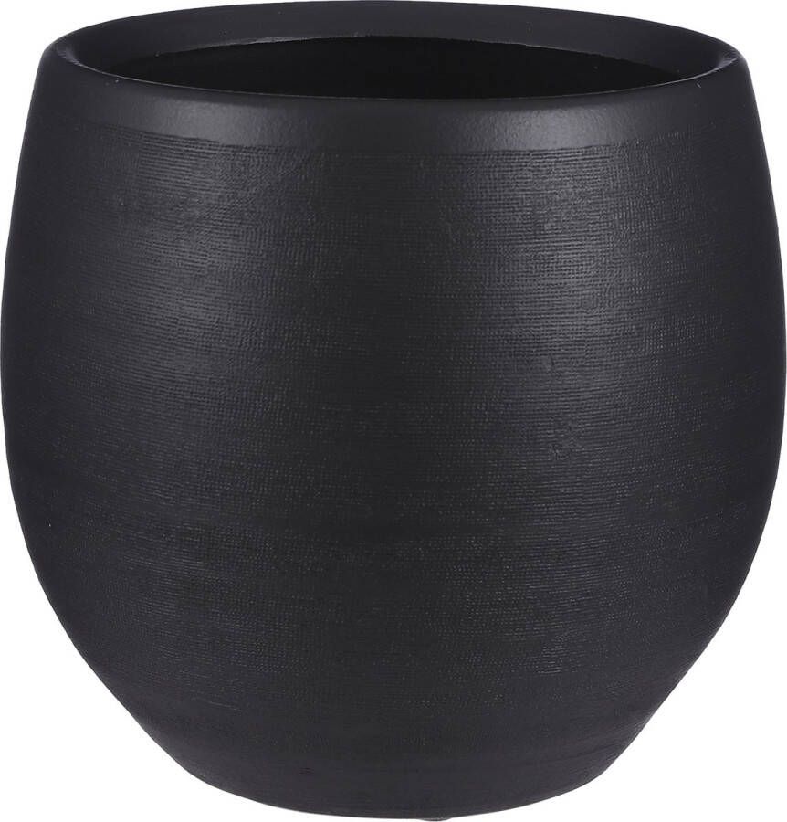 Mica Decorations Douro Bloempot H23 x Ø26 cm Terracotta Mat Zwart
