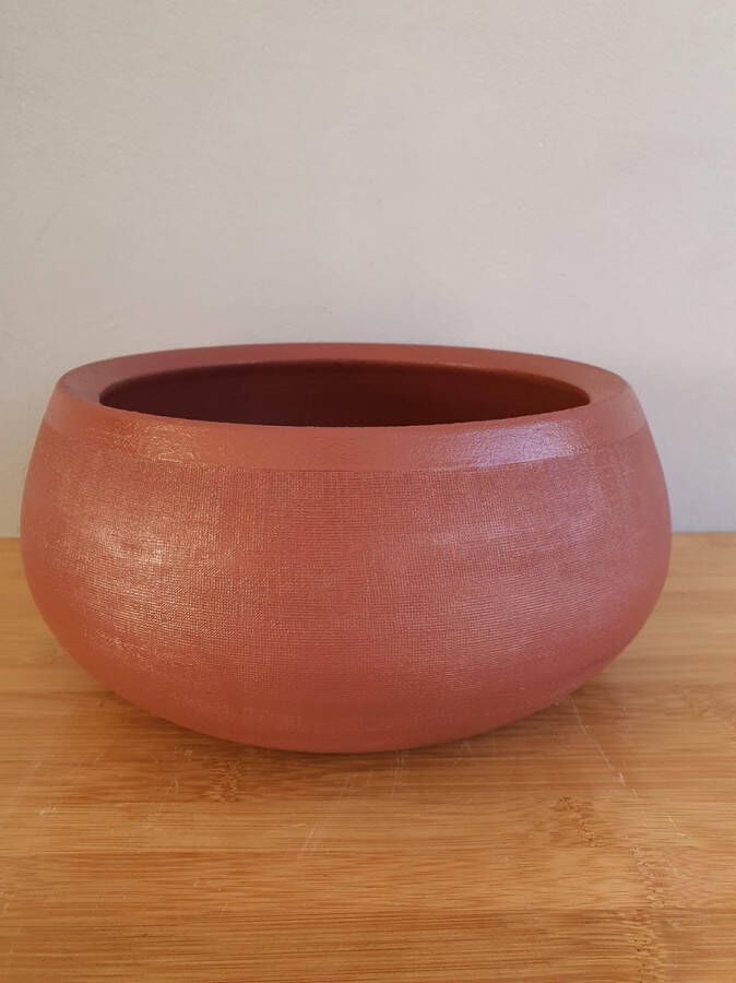 Mica Decorations Douro ronde schaal Rood Terracotta H12 5 x D27 cm opening D 20cm