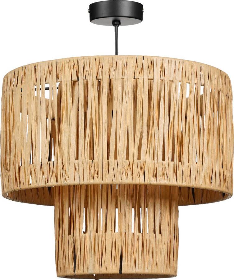 Mica Decorations Elisa Hanglamp H30 x Ø35 cm Raffia Lichtbruin