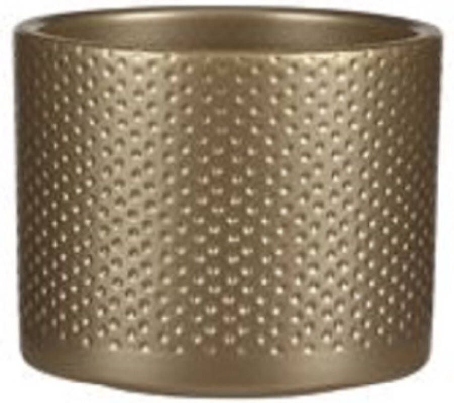 Mica Decorations Bloempot In Het Relief Goud Keramiek Voor Kamerplant H10 X D12 Cm Plantenpotten