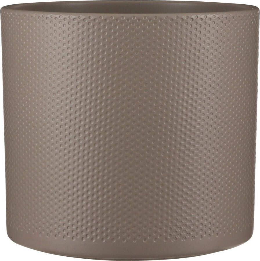 Mica Decorations Bloempot In Het Relief Taupe Keramiek Voor Kamerplant H26 X D28 Cm Plantenpotten