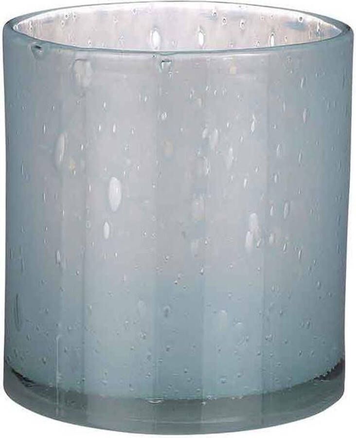 Mica Decorations Vaas Estelle rond cilinder recycled glas lichtblauw H 18.5 x Ø 17 cm Bloemenvaas bloempot