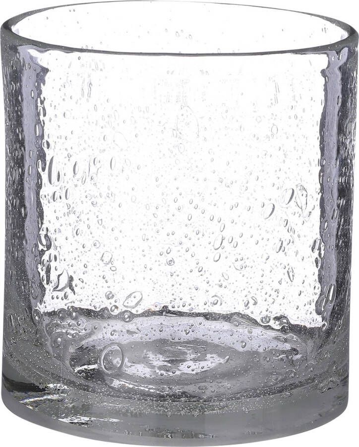 Mica Decorations Vaas Estelle rond cilinder recycled glas transparant H 18.5 x Ø 17 cm Bloemenvaas bloempot