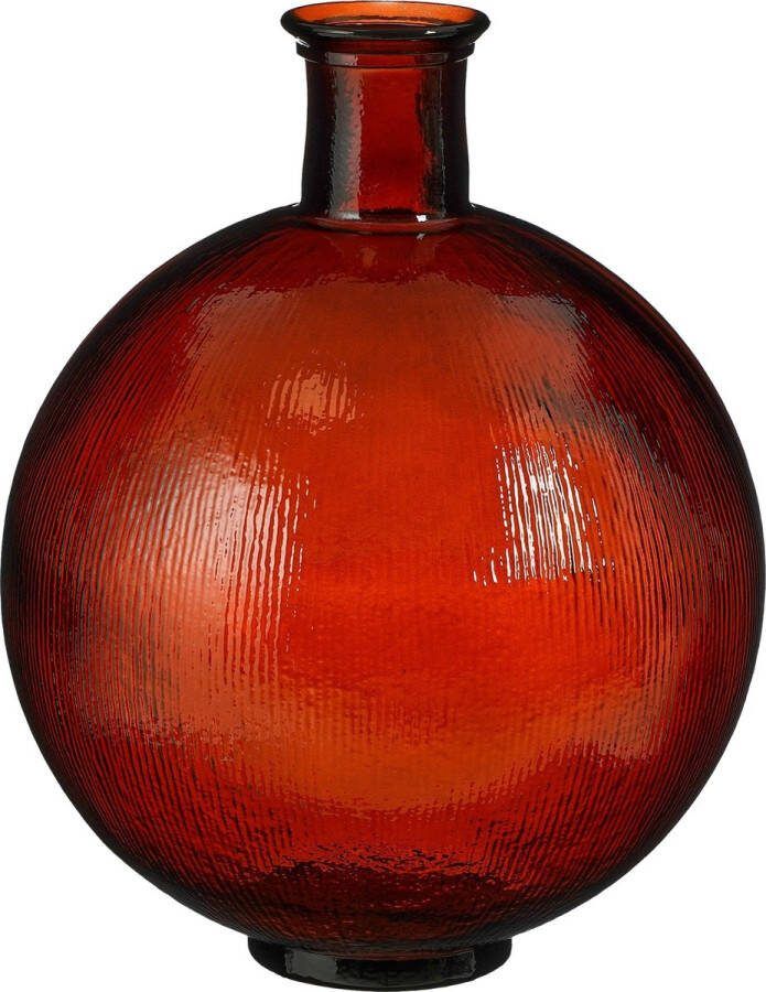 Mica Decorations Firenza Fles Vaas H42 x Ø34 cm Gerecycled Glas Donkerbruin