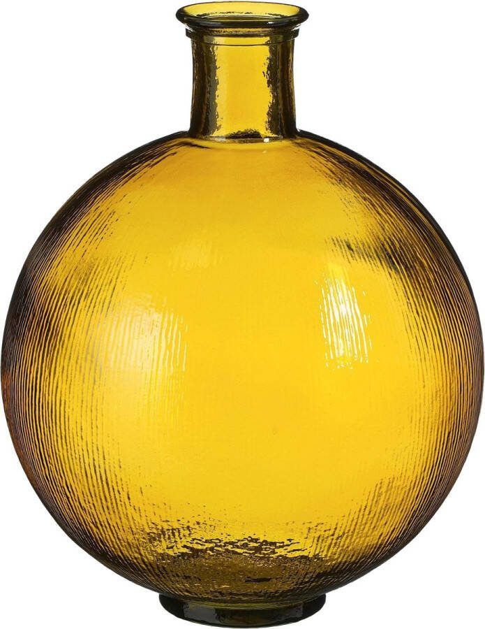 Mica Decorations Firenza Fles Vaas H42 x Ø34 cm Gerecycled Glas Oker