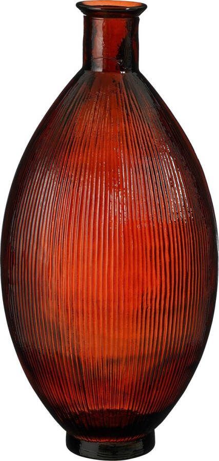 Mica Decorations Firenza Fles Vaas H59 x Ø29 cm Gerecycled Glas Donkerbruin