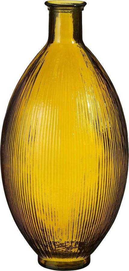 Mica Decorations Firenza Fles Vaas H59 x Ø29 cm Gerecycled Glas Oker