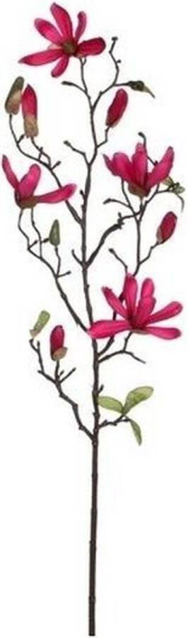 Mica Decorations Fuchsia roze Magnolia beverboom kunsttak kunstplant 80 cm Kunstplanten kunsttakken Kunstbloemen boeketten